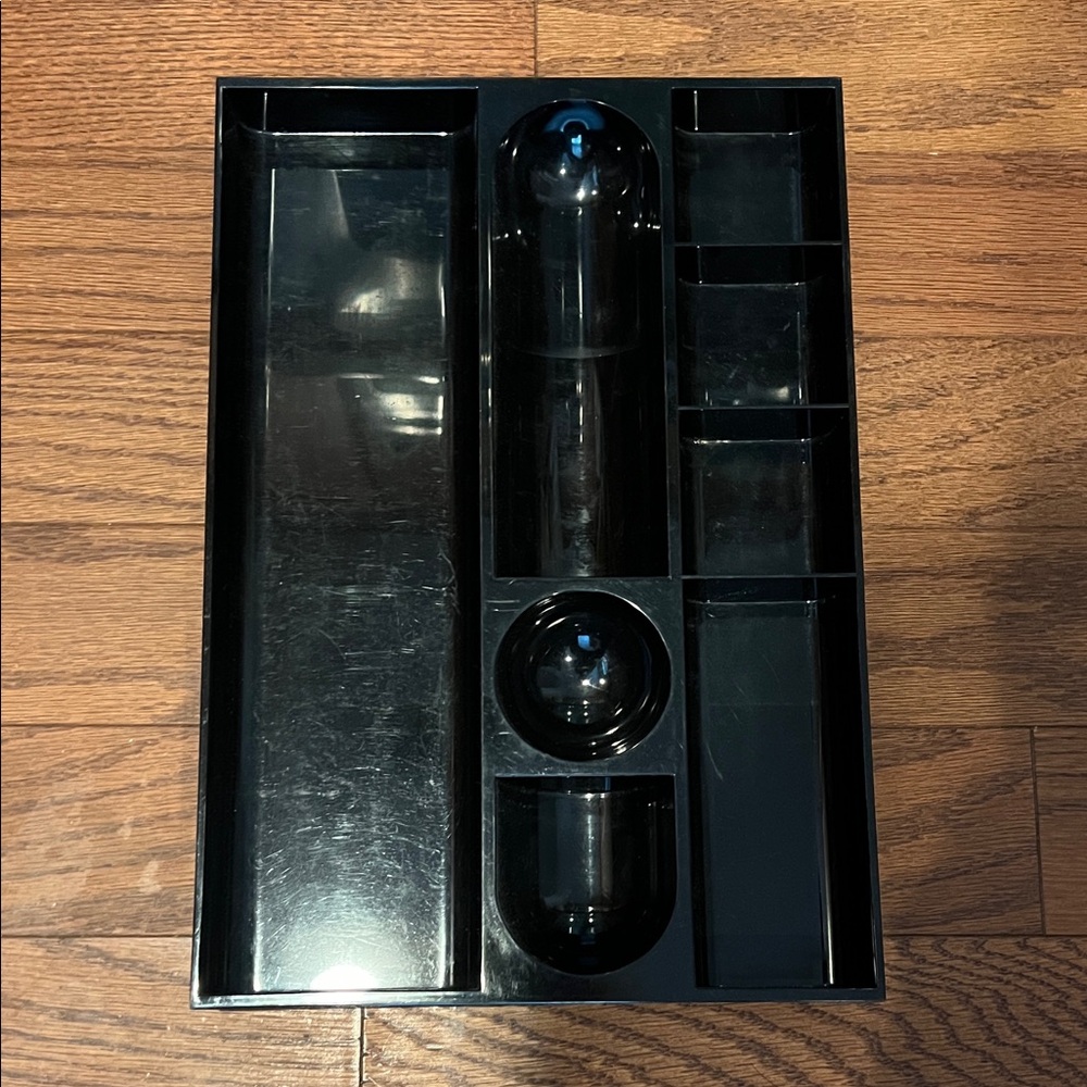 Vintage 1970s ELDON Catch All Desk Organizer Black Plastic Space Age Office